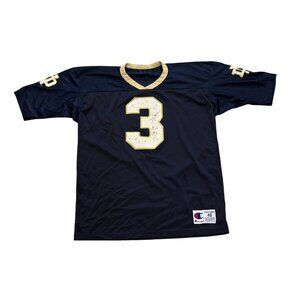 Vintage 1990's Champion Notre Dame Fighting Irish #3 Blue Jersey Men's Size 48